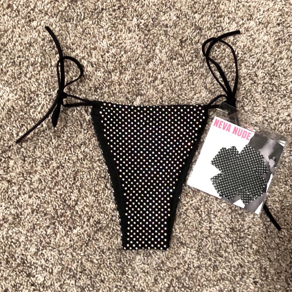 NWT - Neva Nude black diamond pastie and lingerie set